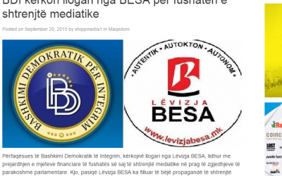 Shqipmedia - BDI kerkon llogari nga BESA per fushaten e shtrenjte mediatike