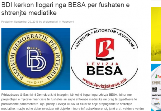 Shqipmedia - BDI kerkon llogari nga BESA per fushaten e shtrenjte mediatike