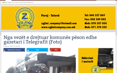 Telegraf - Nga vezët e drejtuar komunës pëson edhe gazetari i Telegrafit