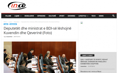 Ina Online - Deputetet dhe ministrat e bdi-se leshojne kuvendin dhe qeverine