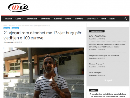 INA - 21 vjecari rom denohet me 13 vjet burg 1